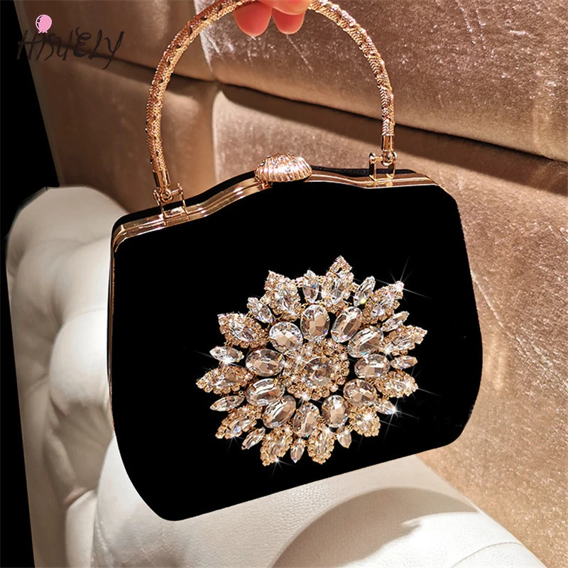 2023 New Diamond Sun Flowers borse da sera pochette di lusso borsa da sposa  da sera borsa a tracolla da sposa pochette BG2439| | - AliExpress