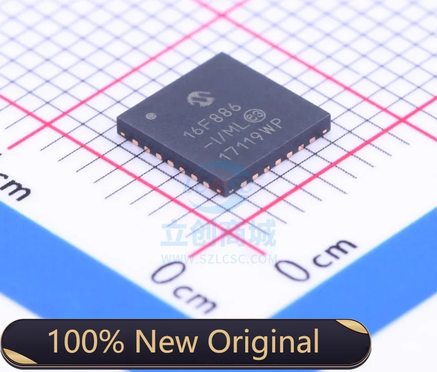 PIC16F886-I/ML Package QFN-28 New Original Genuine Microcontroller IC Chip (MCU/MPU/SOC) pic16f886 pic16f883 pic16f690 pic16f1827 pic16f1828 pic16f1829 pic16f15344 i ss microcontroller ic chip mcu mpu soc ssop 20