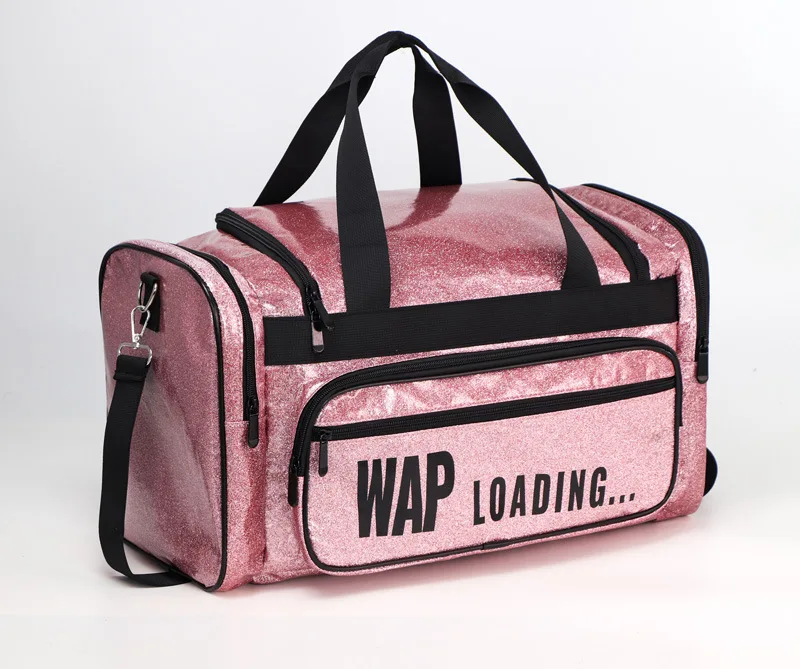 Waterproof Overnight Spend A Night Bag Woman Travelling Loading Glitter  Pink Duffle Oxford Bags