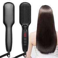 Hair Straightener Brush Comb Electric Hair Brushes Hot Comb Straightener For Hair Anti-scalding Ceramic Beard Straightener Brush 1