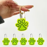 10PCS Cute Cat Paw Reflective Keychain Night Safety Kids Pet Double-sided Reflective Backpack Accessories Pendant 6