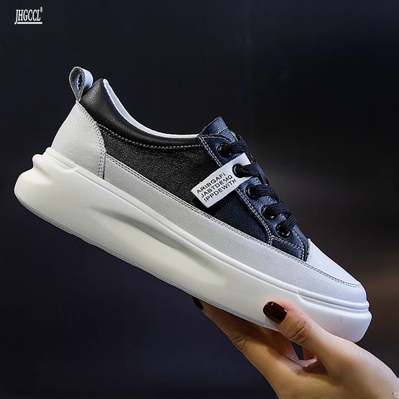 New Genuine Leather Women Sneakers Lace Up Flat Shoes Small White Shoes Autumn Winter Casual Shoes Flats A17