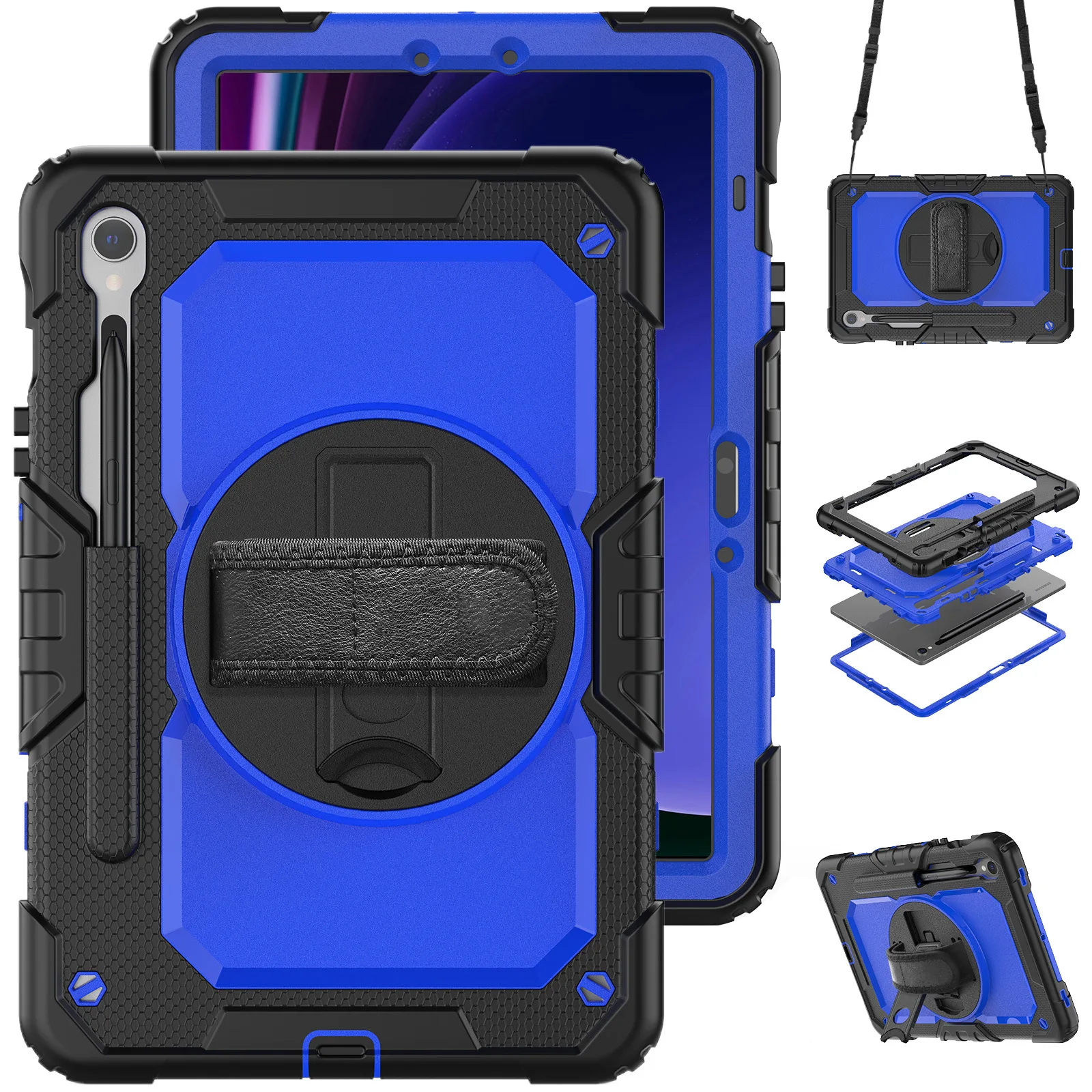 Durable Kids Tablet Case with Screen Protector and Handle Strap, Heavy Duty Cover