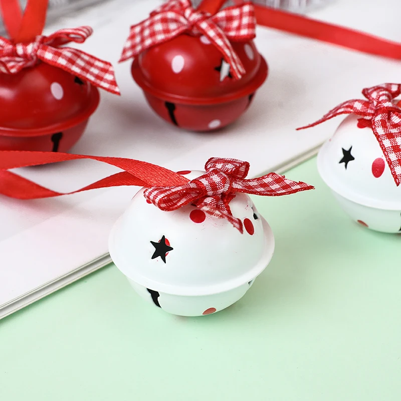 Description Picture 4 of item12Pc Christmas Snowflake Jingle Bell With Bowknot Xmas Tree Metal Bell Hanging Pendant DIY Christmas New Year Navidad Noel Decor