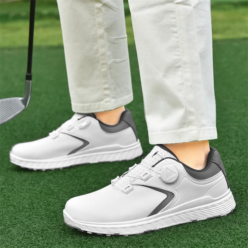 Waterproof Golf Shoes for Men and Women, Quick Lacing, Non-Slip Golf Sneakers, Breathable Spikeless Golf Training Shoes