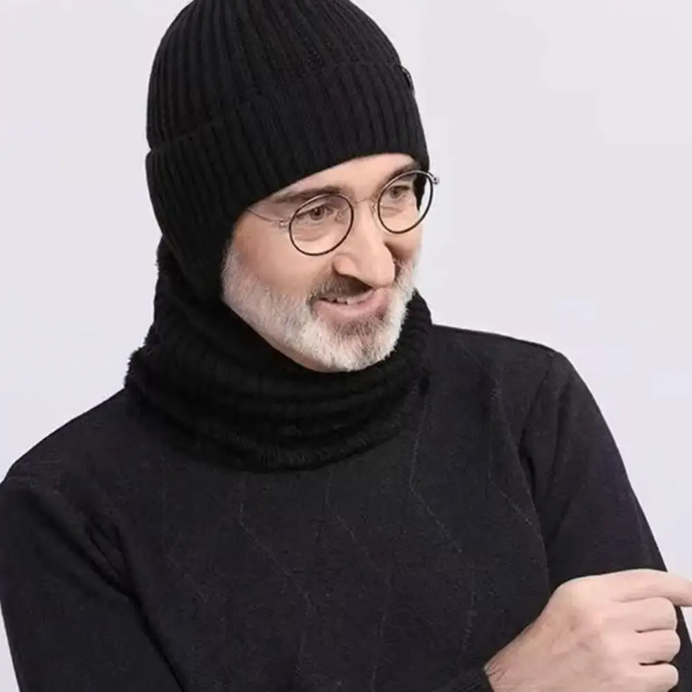 Outdoor Männer Winter Gestrickte Hut Plüsch Wärme Schirmmütze Ohrenschützer Lässige Mode Faux Pelz Gefüttert Bomber Hüte Radfahren Ohr Schutz – Detail 4
