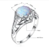 Vintage 925 Silver Original Opal Rings 925 Silver Woman Exquisite Filigree Cocktail Party Birthstone Gift Ring Fine Jewelry 6