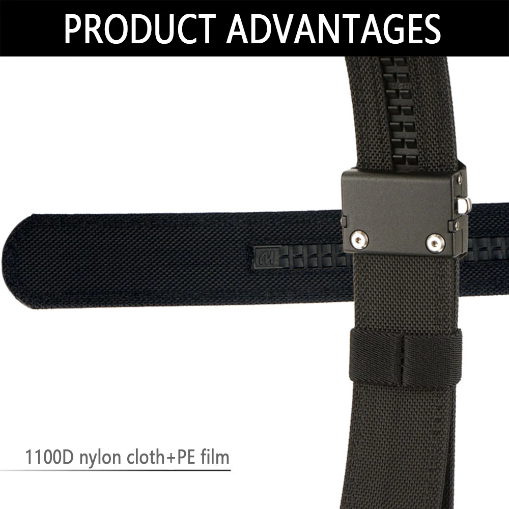 TUSHI Neuer robuster Militärgürtel für Herren, EDC Nylon Gürtel mit automatischer Metallschnalle, Polizei-Dienstgürtel, taktischer Outdoor-Gürtel, IPSC-Zubehör – Detail 9