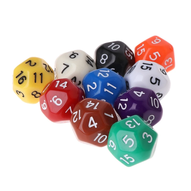

10pcs 16 Sided D16 Polyhedral Dices For Table Games