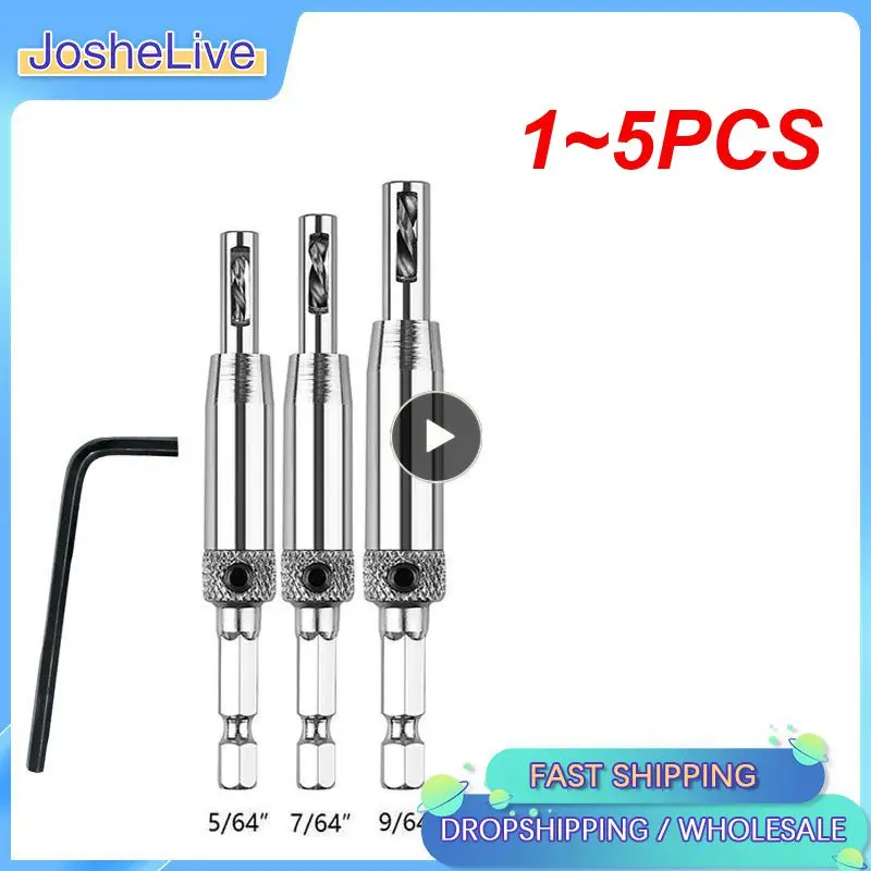 

1~5PCS Core Drill Bit Set Hole Puncher Hinge Tapper for Doors Self Centering Woodworking Power Tools
