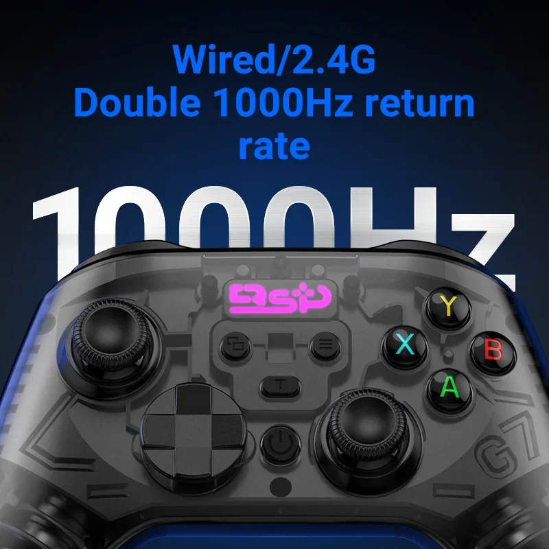 BSP-G7 Wireless Game Controller Hall Joystick Trigger Six Axis Body Vibrate Sensation Compatible PC/Switch/iOS/Android/PS4