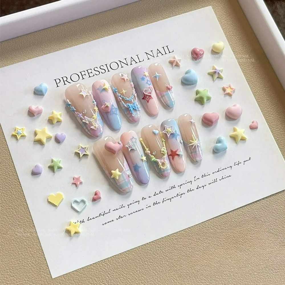 1pc 3D 네일 실리콘 몰드 조각 네일 아트 장식 DIY 하트 스타 펜타그램 네일 템플릿 네일 몰드 매니큐어 장식 도구