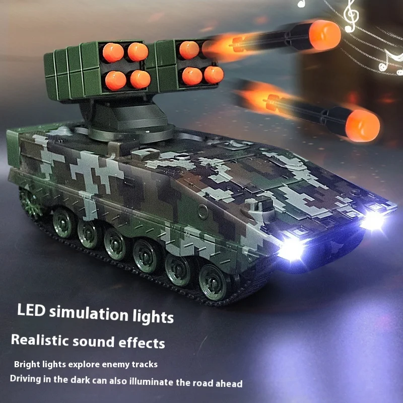 Military War 2.4g Rc Missile Vehicle Battle Remote Control Toy Car With Shoot Bullets Model Tank Electronic Acousto-Optic Toys 2