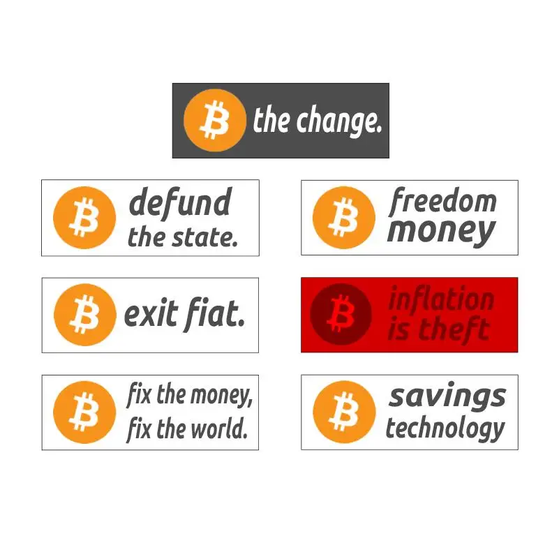 20 Stück 100 x 35 mm Bitcoin-Logo, Fix the Money World, langlebig, wasserfest, reißfest, Vinyl-Etikettenaufkleber, Kryptowährung, Fans, Werbung – Detail 4