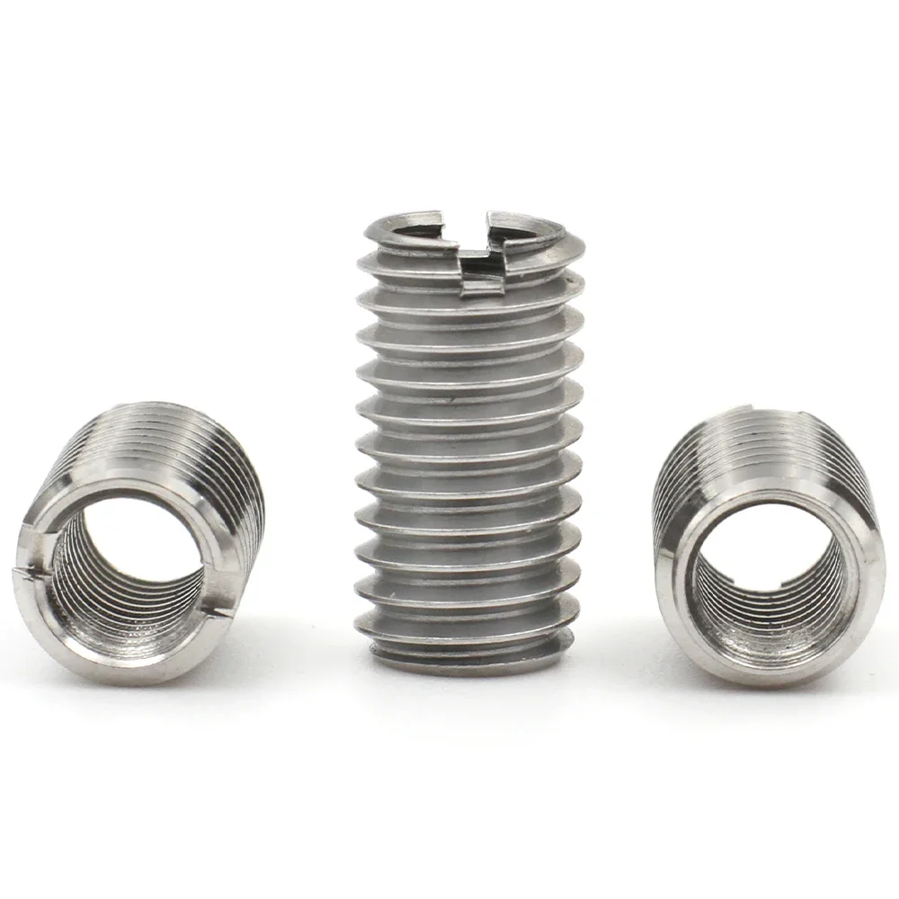 1/2/3/5/10pcs M2-M12 Stainless Steel Sotted Inside Outside Self Tapping Thread Insert Adapter Screw Nuts Sleeve Converter Nut self tapping screw nut
