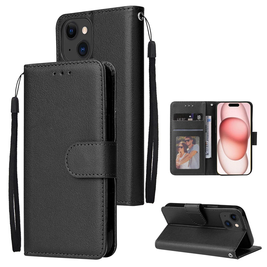 thumbnail image 1 of Wallet With Card Slot Photo Frame Stand Magnetic Flip Leather Case For Apple iPhone 15 Pro Max 14 Plus 13 12 11 Anti-fall Cover, 1 of 5