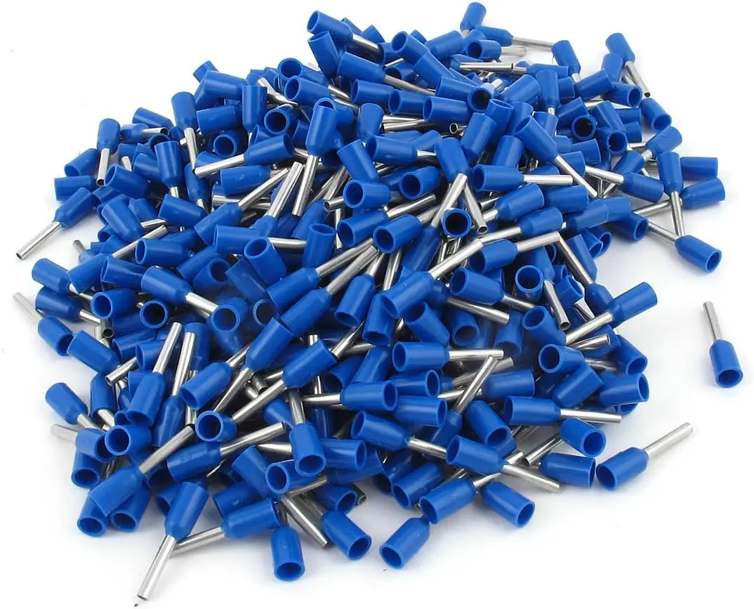 

500 x Wire Crimp Terminal Insulated Bootlace Ferrule Blue E7508 20AWG