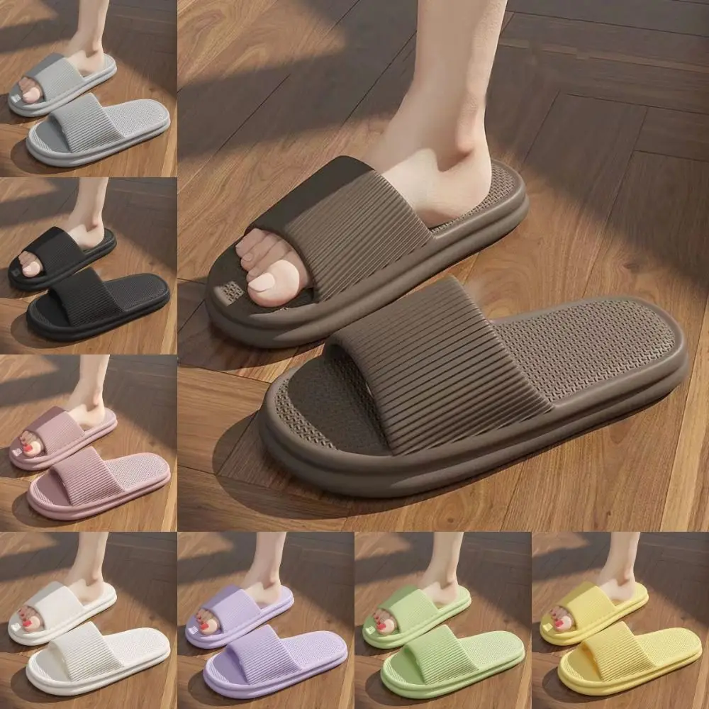 Fashion Thick Platform Slippers Beach Shoes Soft Sole Couple Non-slip Flip Flops Slide Sandals Simplicity Unisex House Shoes 5