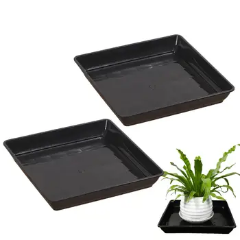 Sottovasi per Piante, Set da 2 Pezzi, Quadrati, per Vasi da Fiori, Sottovasi Raccogligocce per Giardinaggio, Semina, Germinazione, Interni