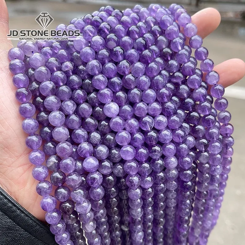 

Natural Stone Amethysts Crystal Beads Round Loose Spacer 4A Bead For Jewelry Making Diy Bracelet Necklace Accessroy Finding 15"