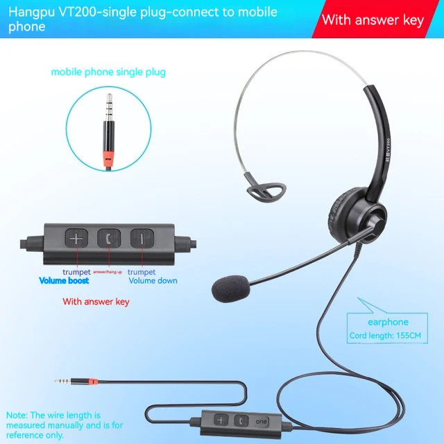 Hands-Free Call Center Office Noise Cancelling 3.5Mm Type C Usb Crystal Plug Headset Headphone Clear Sharp Voice Communication - Image 4