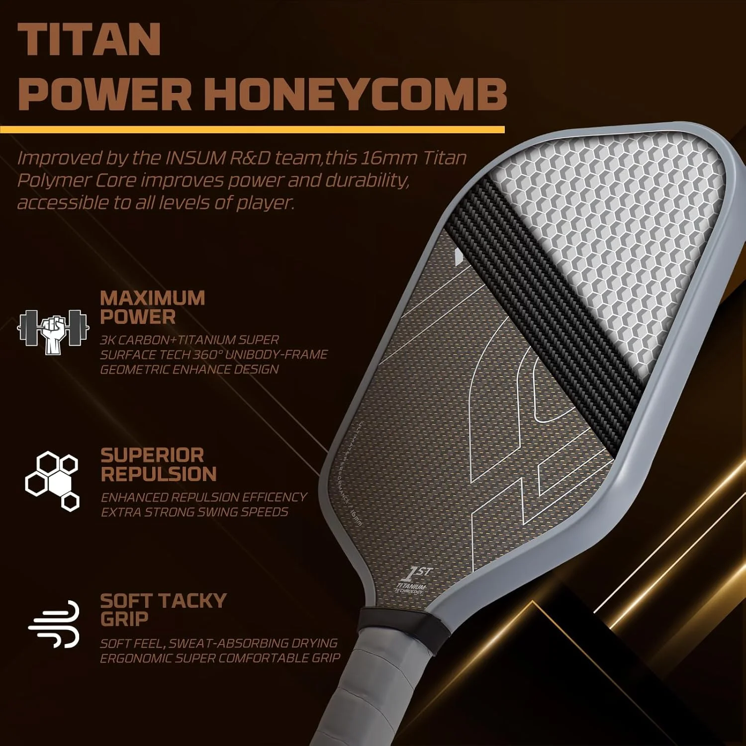 ピックルボール パドル 未加工カーボンファイバー チタン Titanium Amazon | ピックルボールパドル、未加工カーボンファイバーT700