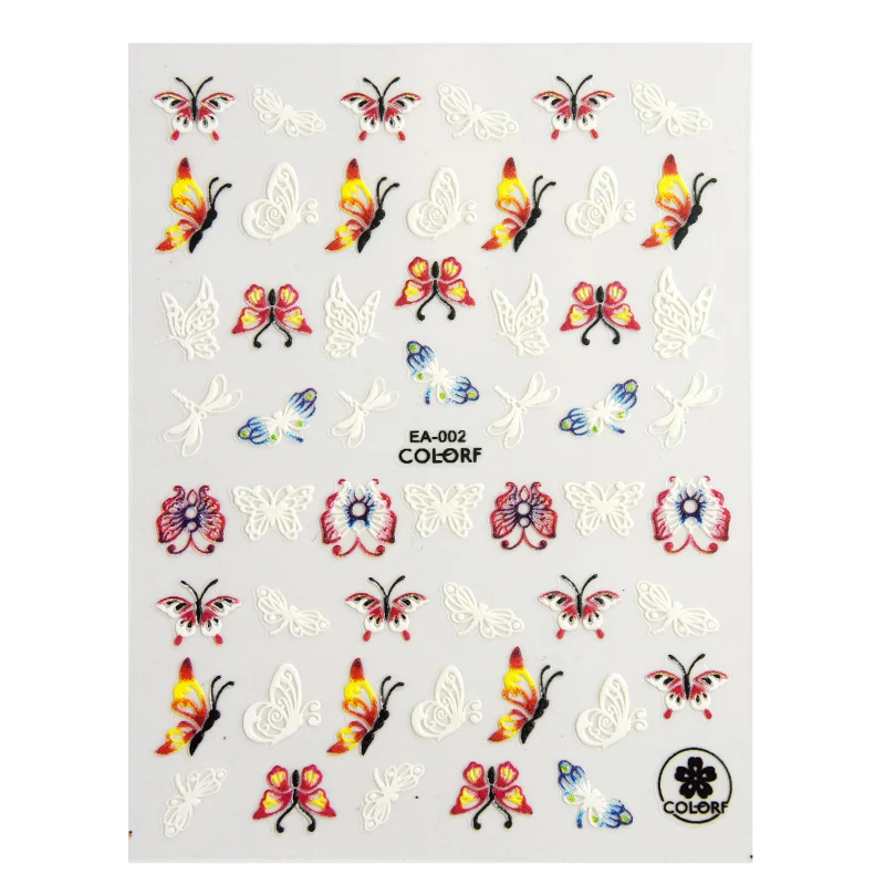 1 sheet 3d Nail Art Sticker Adhesive Sticker Decals Tool DIY Nail Decoration Tool Embossed Flower