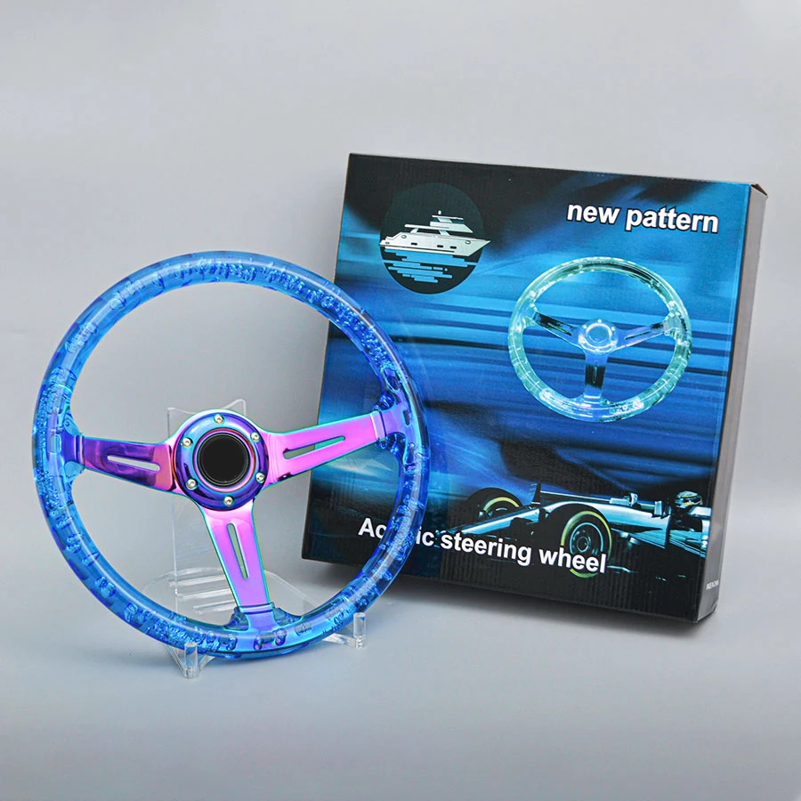 スポーツステアリングホイール,クリアクリスタル,アクリルバブル,jdm