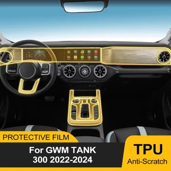 Pellicola Protettiva PPF Pretagliata in TPU Anti-Graffio per Navigatore Centrale Auto GPS per GWM TANK 300 2022-2024 Accessori