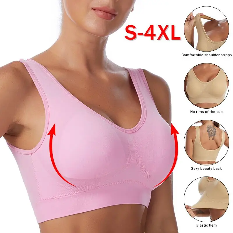 Sports Bra Large Size Seamless Adjustment Bra Top Bra Comfortable