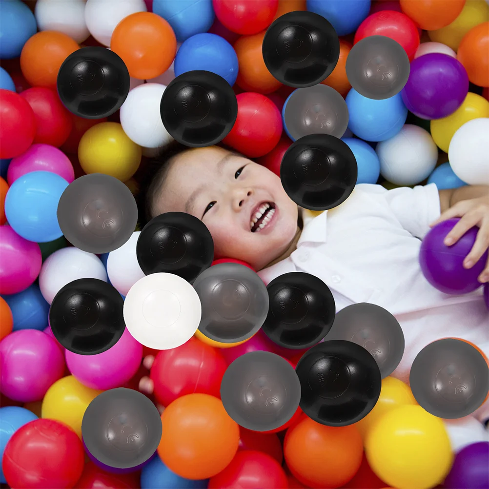 

Nolitoy Black Decor 100Pcs Ball Pit Balls Plastic Play Balls Soft Pit Ball Mesh Bag Kids Ocean Balls Baby Crawl Ball