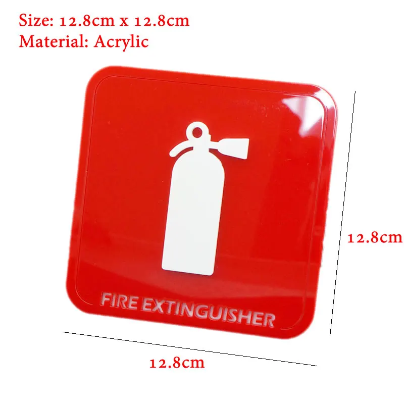 Waterproof Acrylic Warning Signs Fire Hydrant Extinguisher Icon Sign 3D Shape Sticker For Home Office Store School Factory