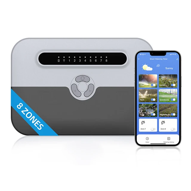 8 Wak Wai Wifi Smart Öntözővezérlő Kerti Sprinkler Időzítés Vezérlése Vízvezetékek Vízszelep -Vezérlője