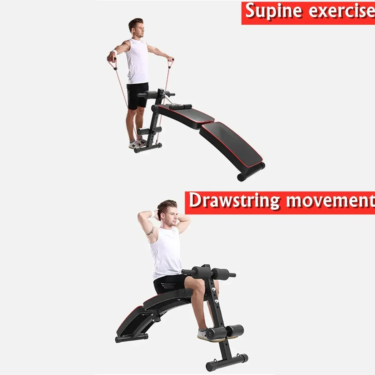 Foldable Fitness Equipment for Home Gym Sit Up Benches Adjustable Multifunction Abdominal Muscle Equipment Exerciser