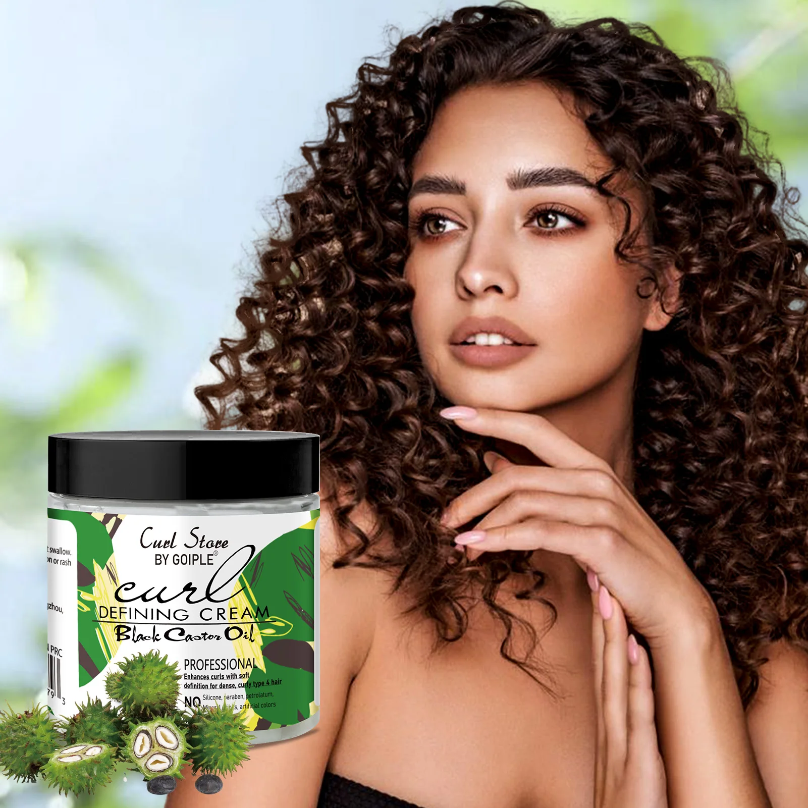 GOIPLE 100g Moisturizing Styling Cream Curl Enhancer Frizz Control Slightly Defines Curls Elastin Smooth Shiny Hair Care Product