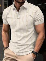 Chemises polo décontractées pour hommes européens et américains, à manches courtes, col rabattu, pour tous les jours, sportives, en cadeau, chemises polo à manches courtes 1
