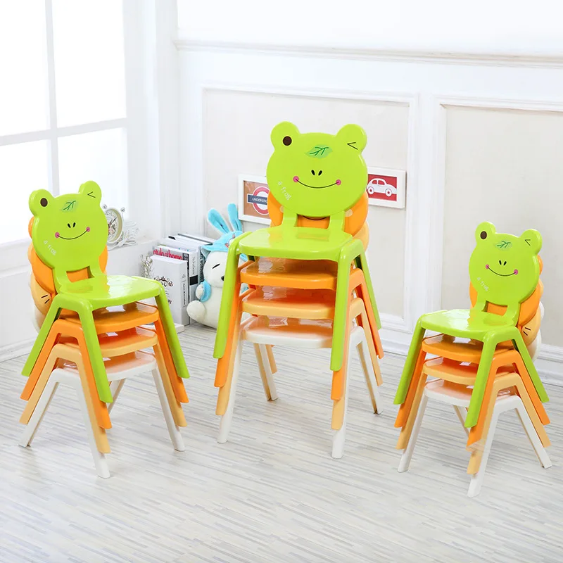 Anti slip plastic chairs for kids Portable children chair Kindergarten Stackable kids chair Space saving furniture Step stool