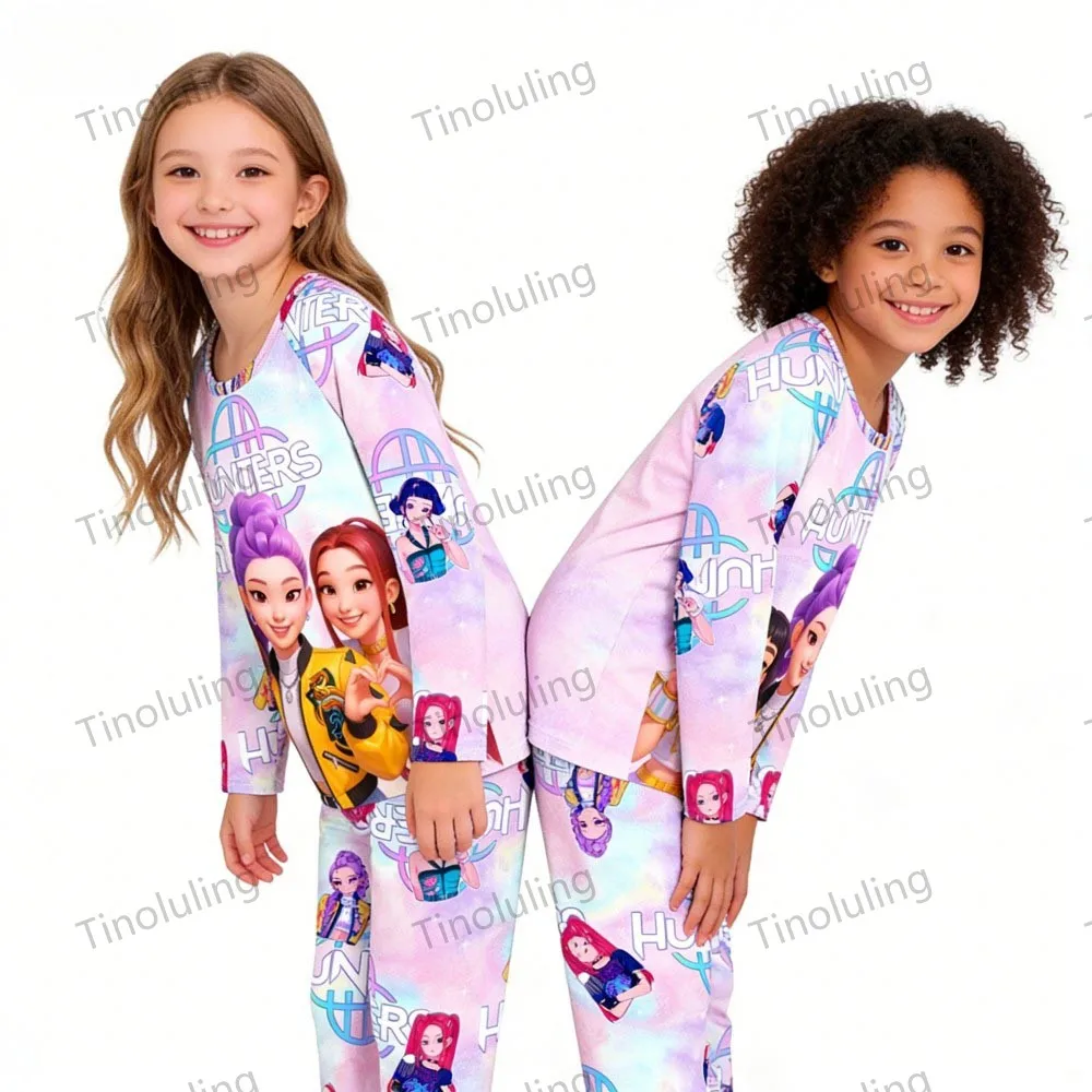 KPop Demon Hunters Huntrix Kids Pajamas Set Long Sleeve Girls Clothing 2pcs Children's Sleepwear Cartoon Boys Nightwear 3-14Y S81c0aa9a53374a1b9409061bf788735d3