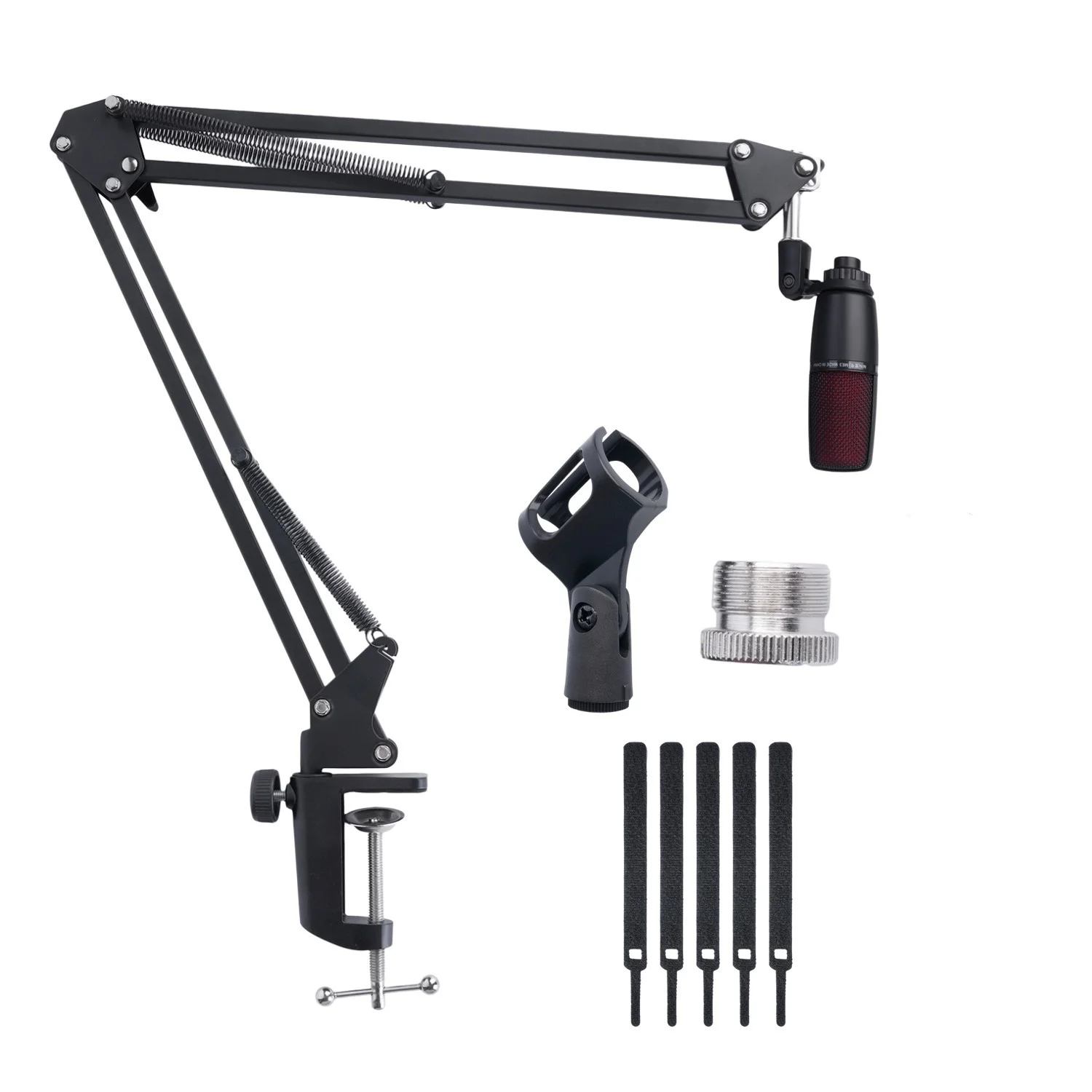 Extendable Recording Microphone Holder Suspension Boom Scissor Arm Stand Holder with Mic Clip Table Mounting Clamp microphone stand microphone clip holder