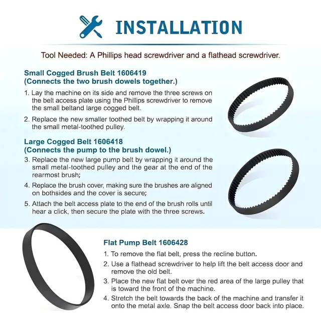 Cinghie Di Ricambio Per Aspirapolvere, 2 Set Per Bissell Per