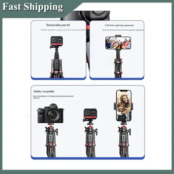 -MEOF Treppiede per telefono con selfie stick, treppiede flessibile allungabile per polpo per smartphone e fotocamera con teleco