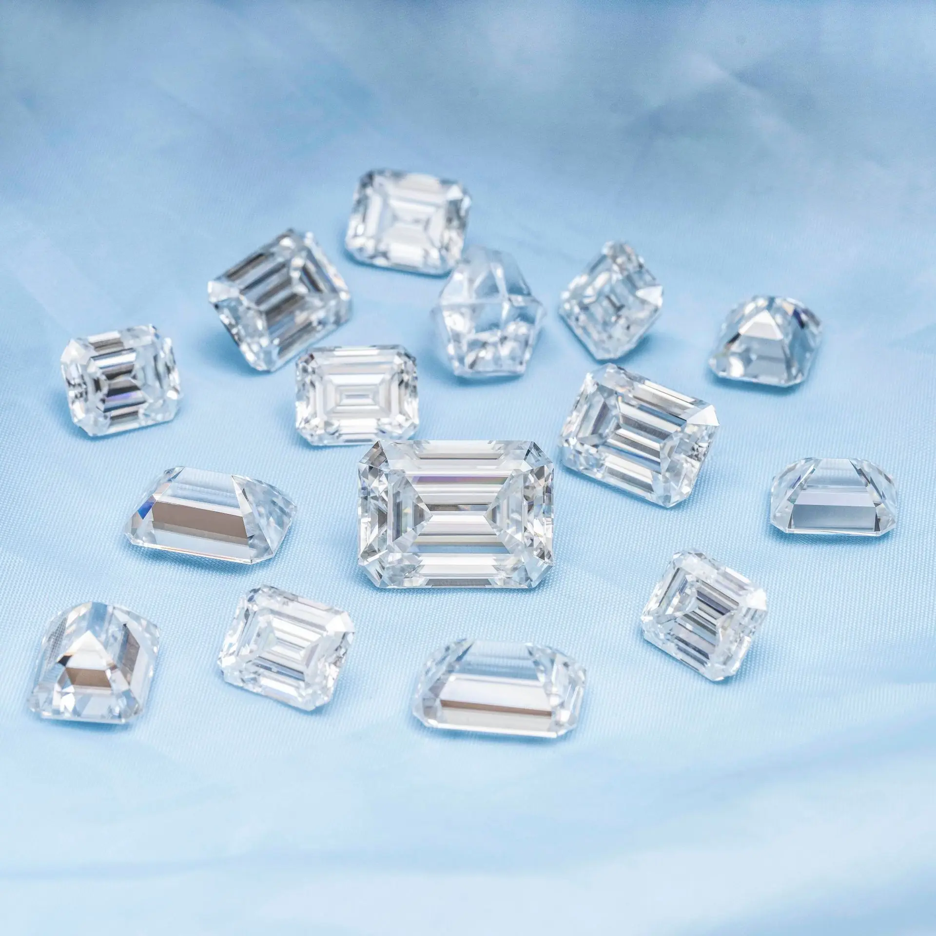 DJMAX Rare Super White Emerald Cut Moissanite Loose Stone D Color Lab Grown champagne Pink Certified Emerald Moissanite Diamonds 5