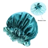 2022 New Muslim Women Night Sleep Cap Satin Elastic Bonnet Hat For Hair Care Head Cover Adjust  Loss 5