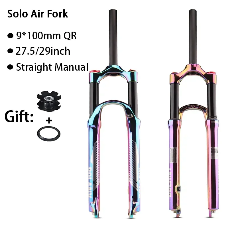 BOLANYMTBRainbowForkSoloAirBicycleFrontSuspension27529inchStraightTubeManual