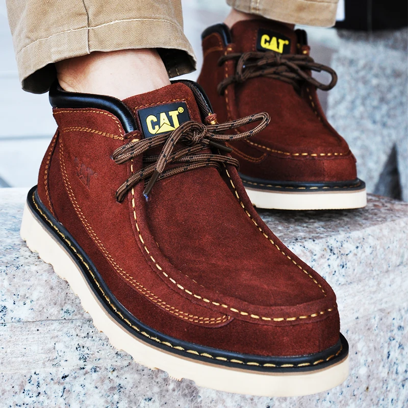 

Fashion Suede High Top Hiking Shoes Man Trend Brand Outdoor Lace-up Men's Trekking Sneakers Platform Non-slip Work Boots For Men
