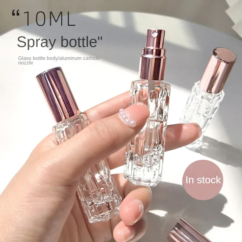 

Spot Wholesale 10ml Glass Perfume Spray Bottle Rose Gold Aluminum Spray Head Perfume Bottle Bottling Press Empty Bottle