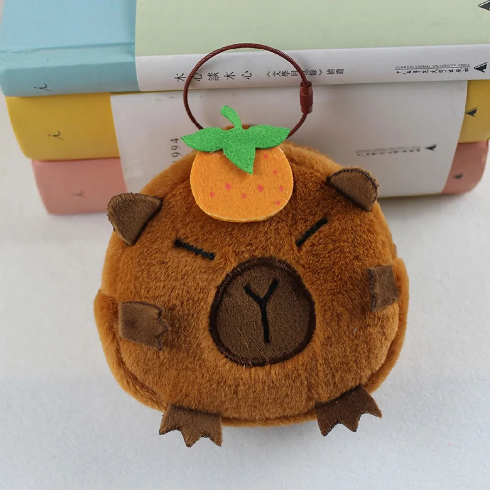 Cartoon Capybara Plush Coin Purse Animal Plush Capybara Wallet Earphone Organizer Pouch Keychain Change Pouch Boy