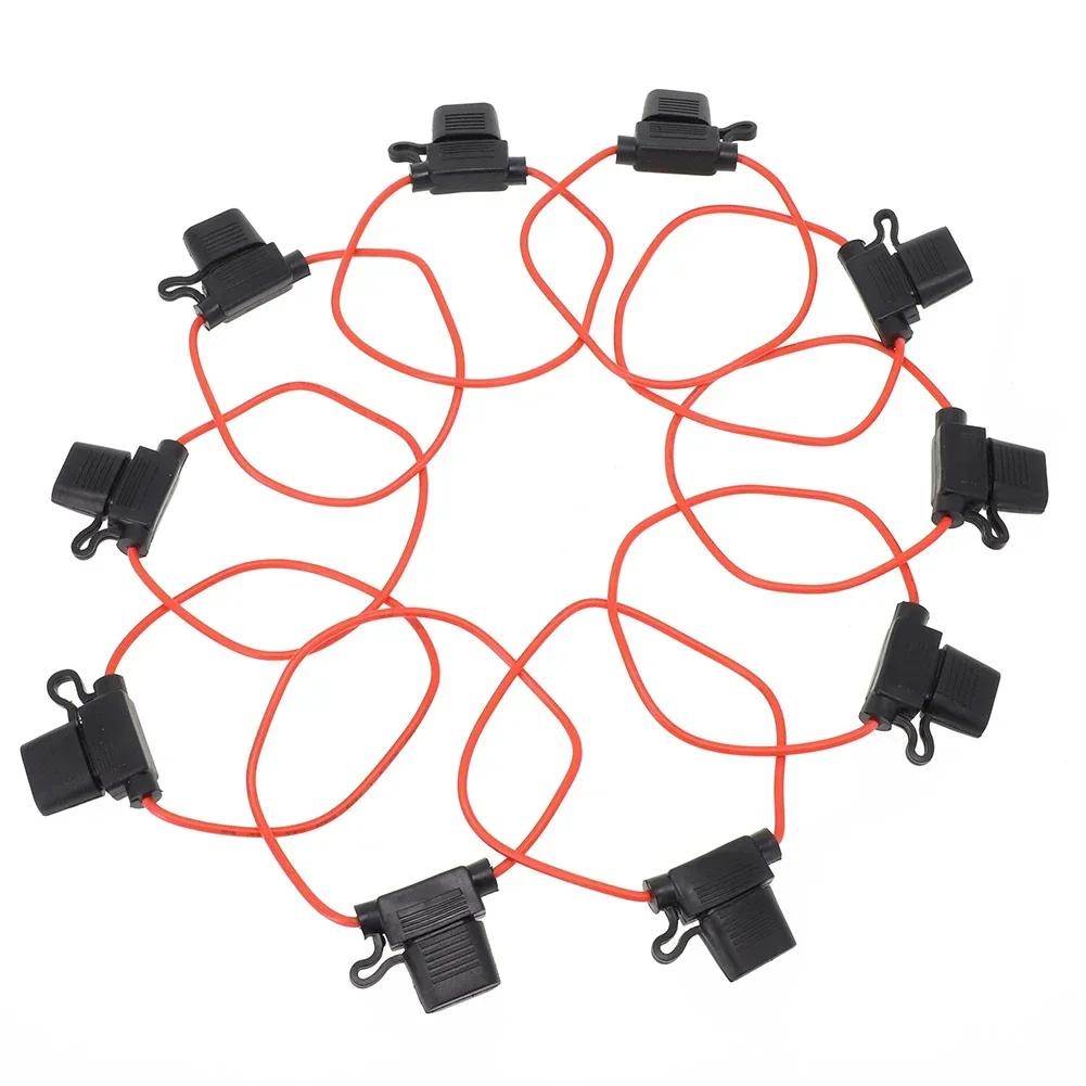 10pcs Waterproof 5-32V Auto Fuse Holder 12AWG Car Blade Fuse 30A Extractor 5-32V Waterproof Holder Block Tap
