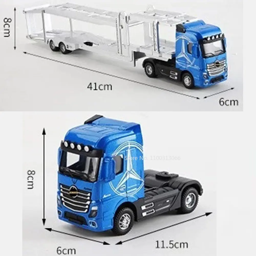 1：50 Large Diecast Alloy Truck Car Model Container Toy Simulation Pull Back Sound And Light Transport Vehicle Model Boy Toy Gift images - 6