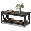 Coffee Table,43" Living Room Coffee Table with Storage Shelf, Center Table for Living Room, Bedroom, Office and Balcony, Black 2